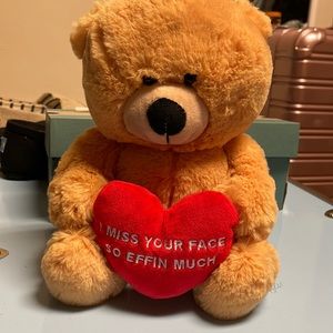 “I Miss Your Face So Effin Much” Stuffed Bear w/ Red Heart